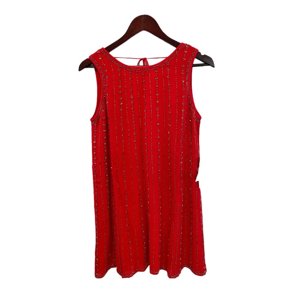 Lost + Wander Hand Beaded Swing Dress in Red NWT - Picture 7 of 9